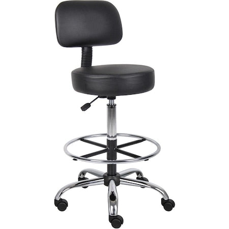 Caressoft Medical/Drafting Stool W/ Back Cushion
