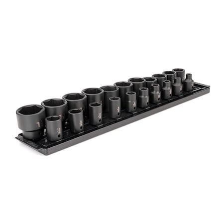 1/2 in Drive Impact Socket Set, SAE, 21 pcs
