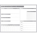 Lean Tracking Board, Steel, 36 1/2 in, 48 1/2 in, Aluminum Frame, White/Gray, Gloss