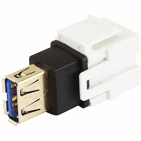 Datacom Jack, USB3.0A(F/F), Flush, Wht