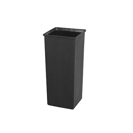 21 gal Square Heavy Duty Plastic Can, Black, Plastic, 13 in