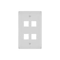 WallPlate, Blank, 4 Hole, White