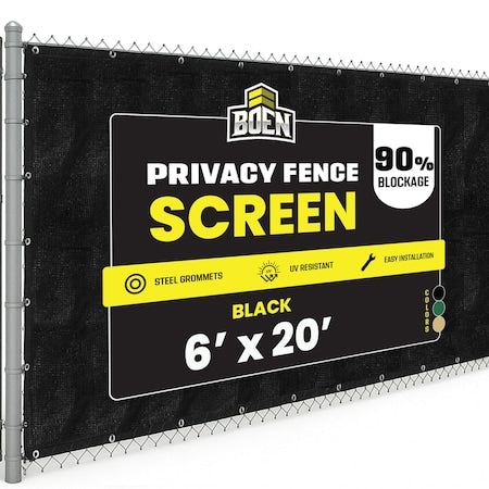 Priv Netting,Blk,Reinf Grmt,6ftX20 ft