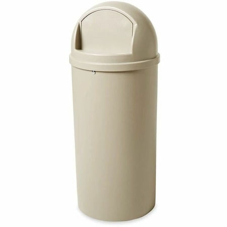 Marshal 15 gal Round Indoor Plastic Can, Beige, None, Plastic, Not Applicable