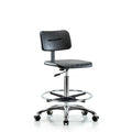 Core Polyurethane Chair Chrome - High Bench Height with Chrome Foot Ring and Casters