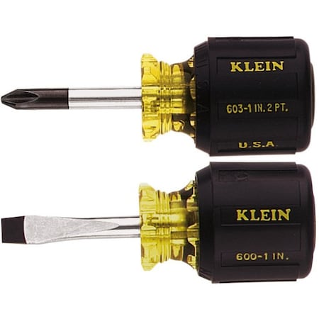 Screwdriver Set, Stubby Slotted and Phillips, 2-Piece