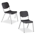Rough n Ready Stack Chair, Black Seat and Back, Charcoal Frame, Up to 300lbs, 4 PK