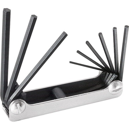 9 Piece SAE Fold-Up Hex Key Set, 70591