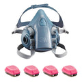 Half Mask Respirator Kit: 4 Organic Vapor P100 Cartridges Included, Silicone L Mask Size