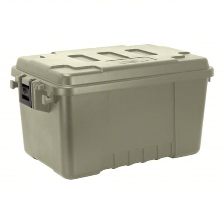Stackable Storage Trunk W/ Lid, 14 gal, 24 in L x 15 in W x 13 in H, Green, Plastic