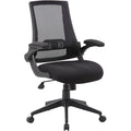 Task Chair, Black Back, 27 in W 27" L 44" H, Flip, Mesh Seat