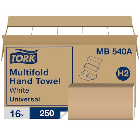 Multifold Paper Towel Sheets, 1 Ply, 250 Sheets, White, 16 PK