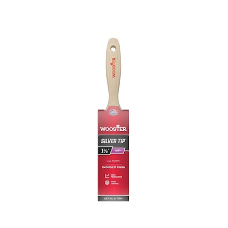 1-1/2" Varnish Soft, Silver CT Polyester Bristle, Paint Brush, Wood Handle