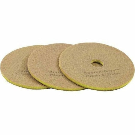 Scrubbing Pad, Yellow, Size 17", PK5