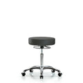 Rutledge Vin Stool without Back Chrome-Medium Bench Height with Casters in Charcoal Trailblazer Vin