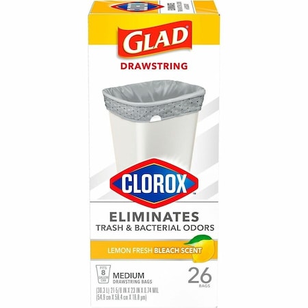 8 gal Trash Bags, 0.74 mil, Gray, 6 PK