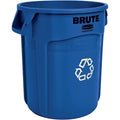 20 gal Round Recycling Bin, Open Top, Blue, Polyethylene, 1 Openings