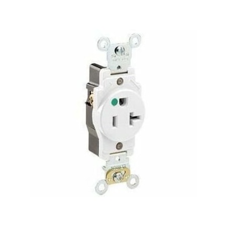 PlugsandReceptacles, 20A, 125VAC, Wht, Nylon