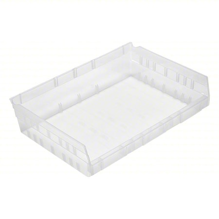 Economy nesting shelf bin, Plastic, Clear, 4 in H, 16 1/2 in W, 11 5/8 in L