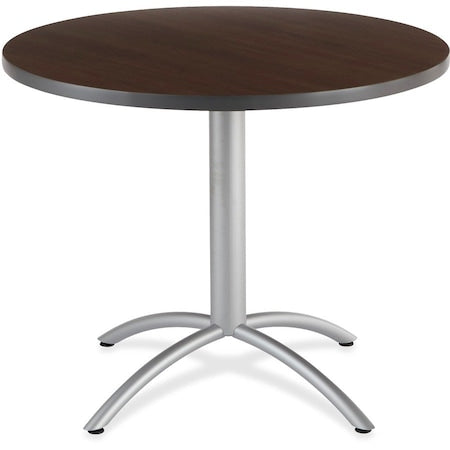 Round Cafe/Breakroom Table, Graphite Granite - 36" Square x 29"H, 42" W, 42" L, 29" H, Walnut