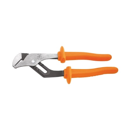 10 1/4 in Straight Jaw Water Pump Plier Serrated, Plastic Grip