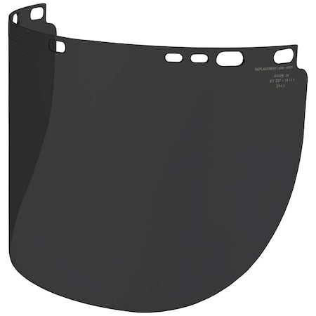 Face Shield Visor, Gray Visor, 8 in Height
