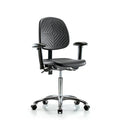 Medium Bench Chair Poly Med Ben Chair Med Bk Cast, Adjustable Arms, 19-1/2" to 27-1/2" Height
