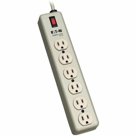 Power Strip, Wall/Floor Mount, 5-15R, 5-15P, 15 ft., Gray