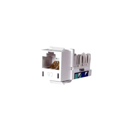 Modular Jack, 0.875 in H, White