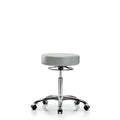 Rutledge Vin Stool without Back Chrome - Medium Bench Height with Casters in Dove Trailblazer Vin