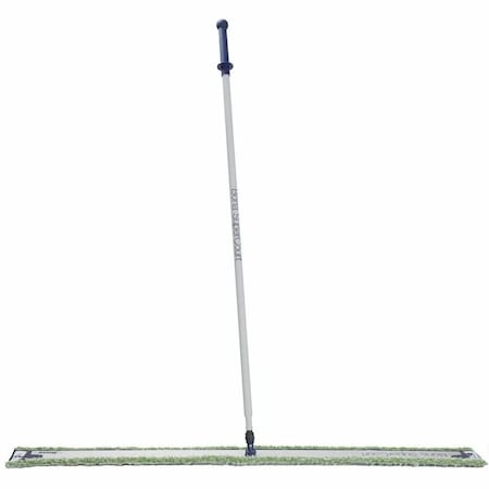 Flat Mop Pad, Hook-and-Loop Connection, Blue, Microfiber