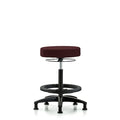 Rutledge Fab Stool without Back-High Bench Height with Black Foot RingandStat Glides in Burgundy Fab