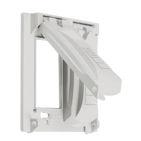 Box Cover, Outlet Box Type, 2 Gang, Aluminum, Flip and Snap Cover Type