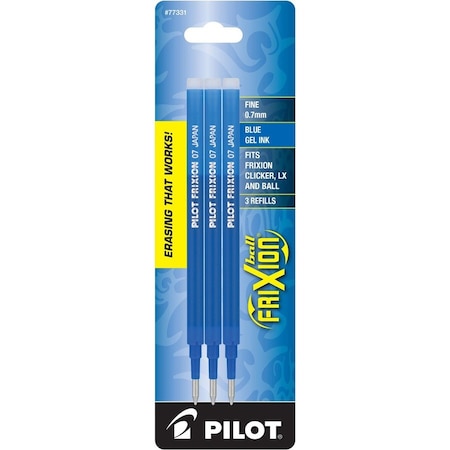Refill, Erasable Gel Ink Pen, Blue, PK3
