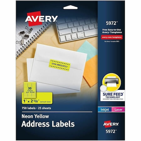 Neon Address Labels with Sure Fee, PK750