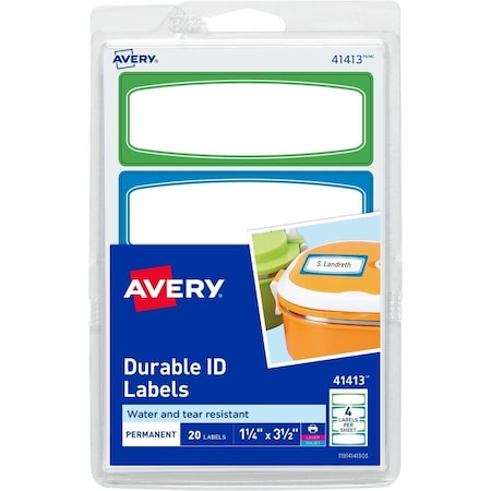 Multipurpose Label, 1 1/4" Label W, 3 1/2" Label H, 4 Labels per Sheet