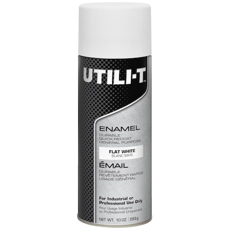 General Purpose Enamel Spray Paint, White, Flat, Solvent, 10 oz