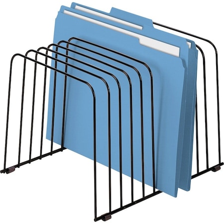 File Sorter, Black, Steel, 9 in W, 11 3/8 in L, 8 in H, 11 Number of Compartments