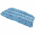 8-1/4 in L Flat Mop Pad, 0.322 oz Dry Wt, Quick Change Connection, Blue/White, Microfiber