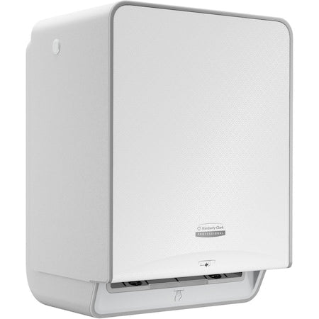 Paper Towel Dispenser, Hardwound, 8 in Paper Towel Width, 1 3/4 in Core DIa, Plastic, White