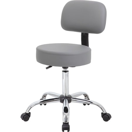 Grey Caressoft Medical Stool W/ Back Cushion