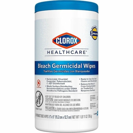 Germicidal Disinfecting Wipes, 6 x 5", 6 Pack, 150 Wipes/ Pack