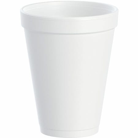 Disposable Cup, Hot/Cold, Foam, 12 oz, White, PK1000