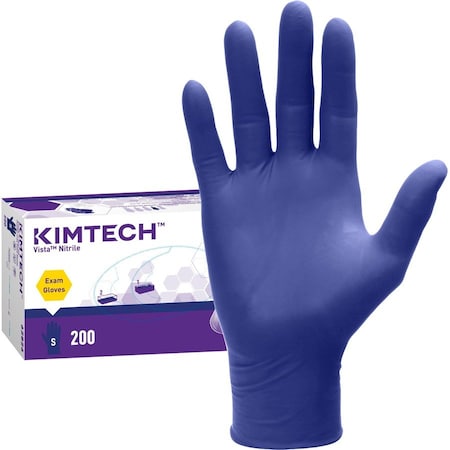 Kimtech, Disposable Gloves, 4.7 mil Palm, Nitrile, Powder-Free, S, 200 PK, Blue