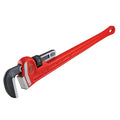 36" Heavy-Duty Straight Pipe Wrench, 5" Pipe Capacity, Red