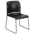 Black Plastic Sled Stack Chair, PK5