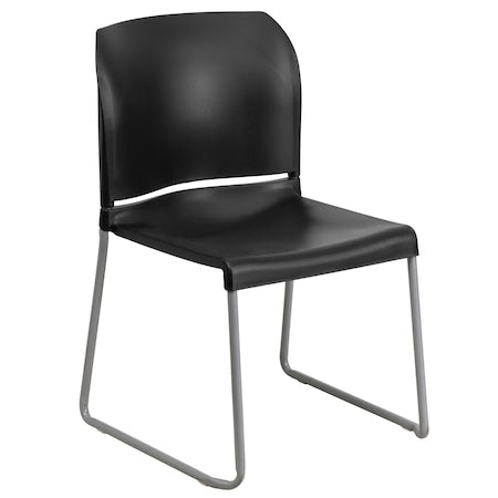 Black Plastic Sled Stack Chair, PK5
