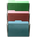 Wall Pocket, Letter, Smoke, 7 In H, PK3
