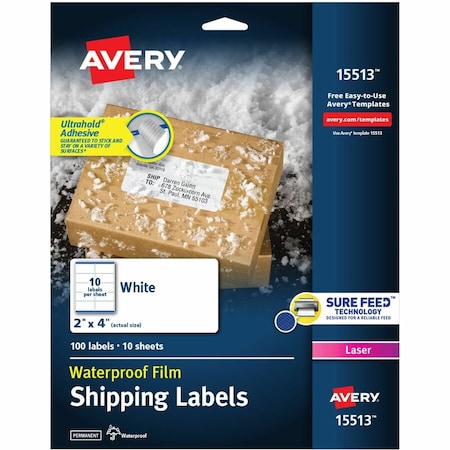 Waterproof Shipping Labels with S, PK100