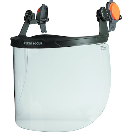 Face Shield, Clear Visor, Polycarbonate, Locking Mount Suspension